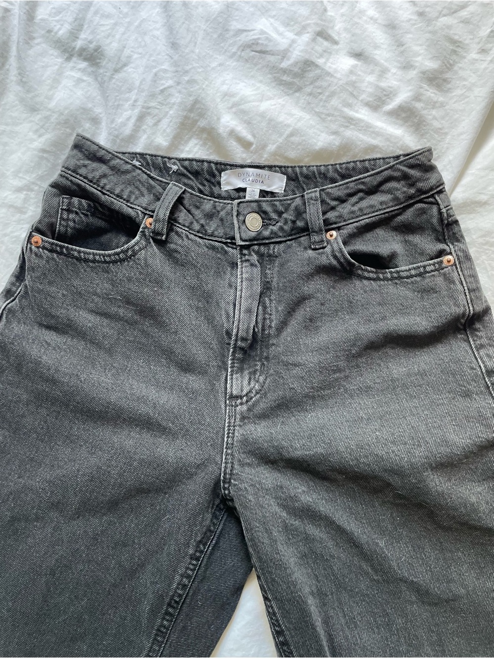 Dynamite Claudia High-Rise Gray Black Wash Jeans